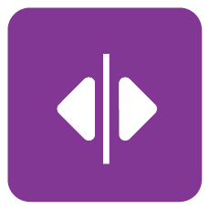 purple left and right arrows icon